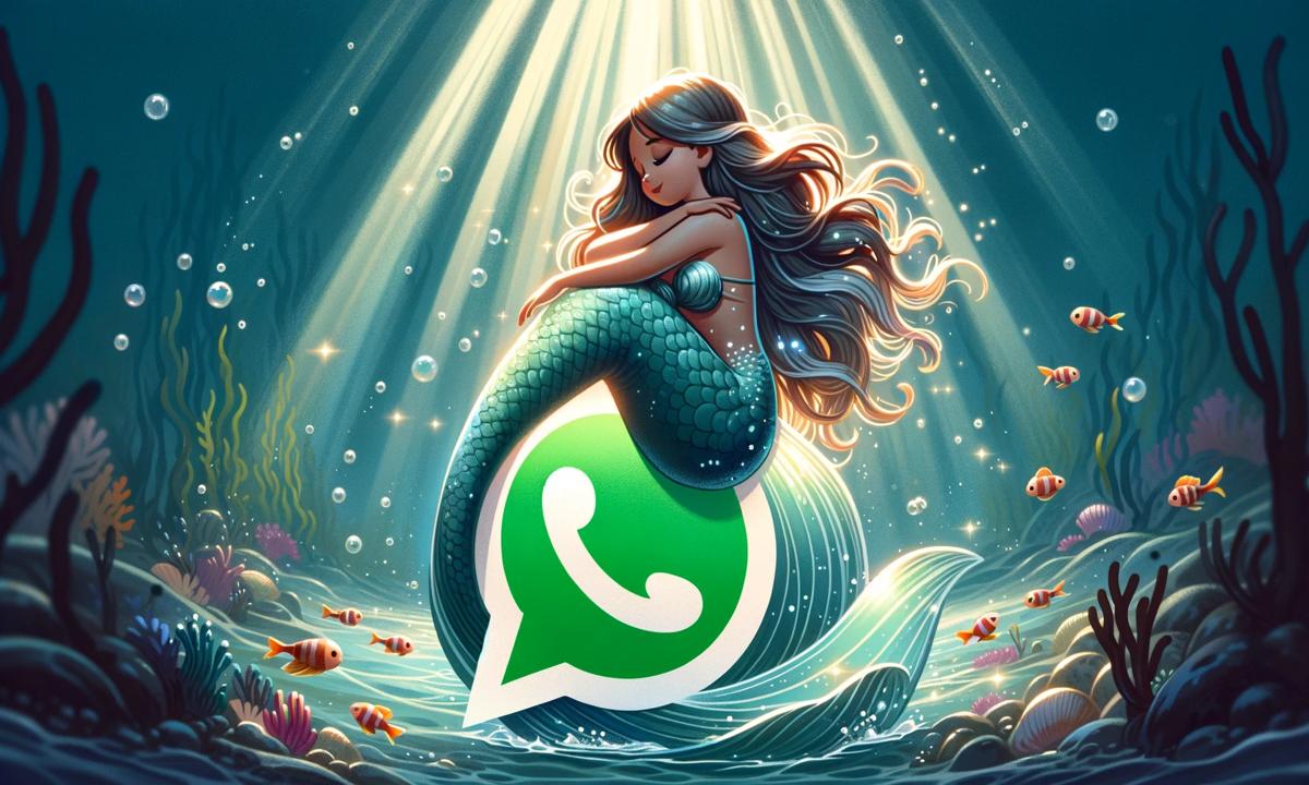 Emoji de sirena en un entorno submarino mágico