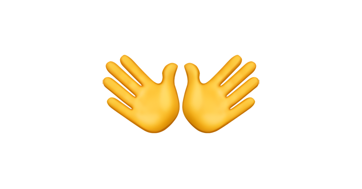 Cómo se ve emoji de manos abiertas 🤲
